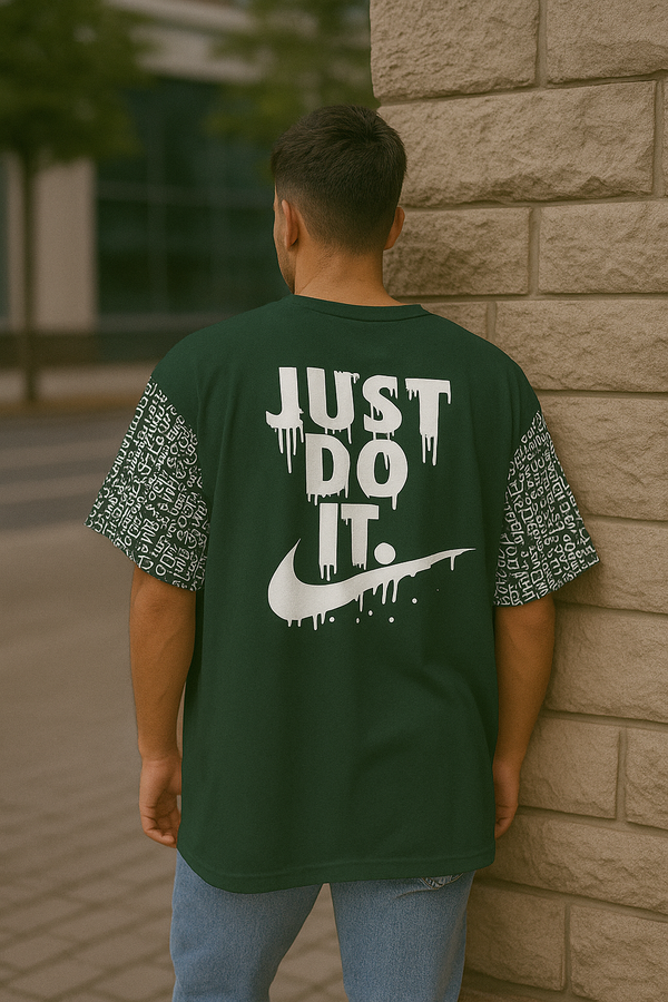 Unisex green oversized t-shirt – relaxed streetwear for men and women in India