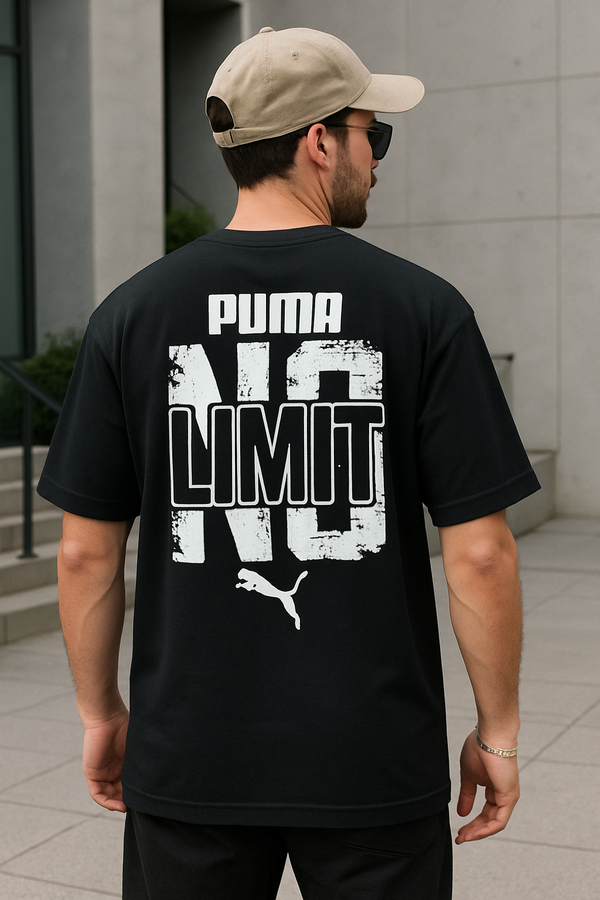 Black printed oversized t-shirt for men – youthful streetwear fashion by Kinsutra