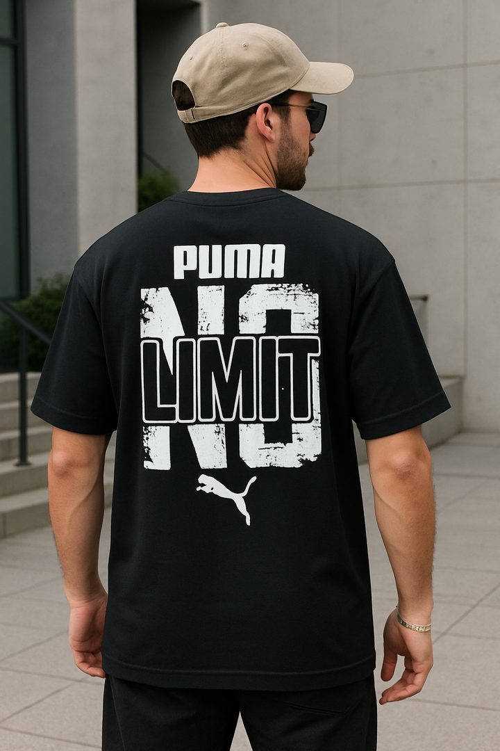 Black printed oversized t-shirt for men – youthful streetwear fashion by Kinsutra